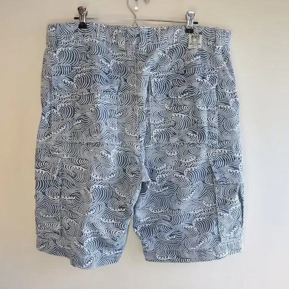 AKOO Brand Cargo Utility Shorts Rip Curl Waves Skateboard Grunge Mens Size 38 - Picture 7 of 11